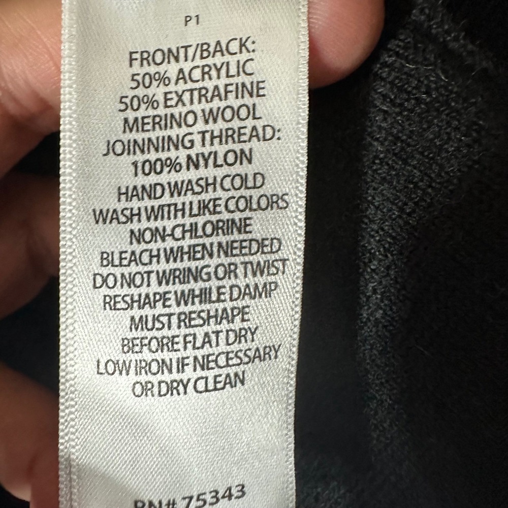 Adrienne Vittadini Merino Wool Blend Open Front Cardigan Gray Black Size S NWOT - Picture 7 of 7